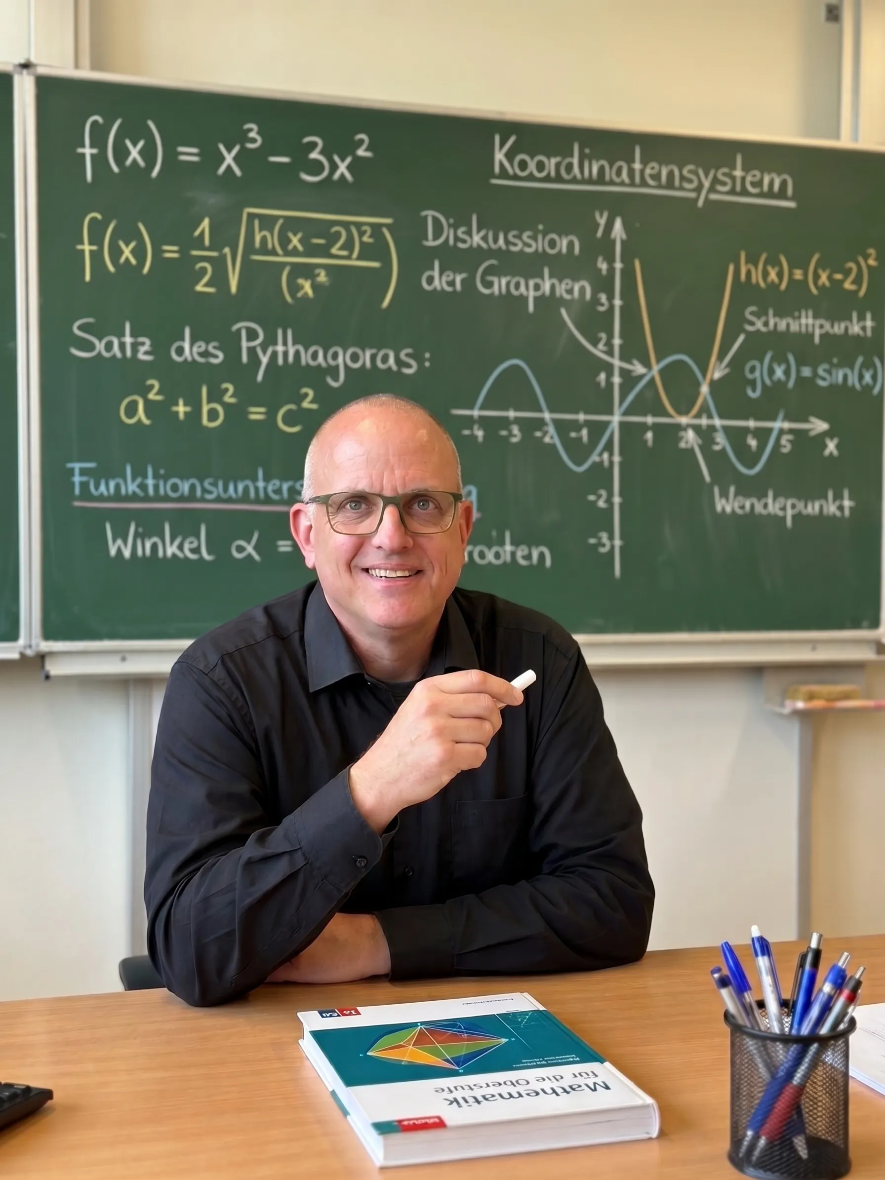 Joachim Jögel hält einen Schul-Stundenplan mit lauter durchgestrichenen und überschriebenen Einträgen in die Kamera